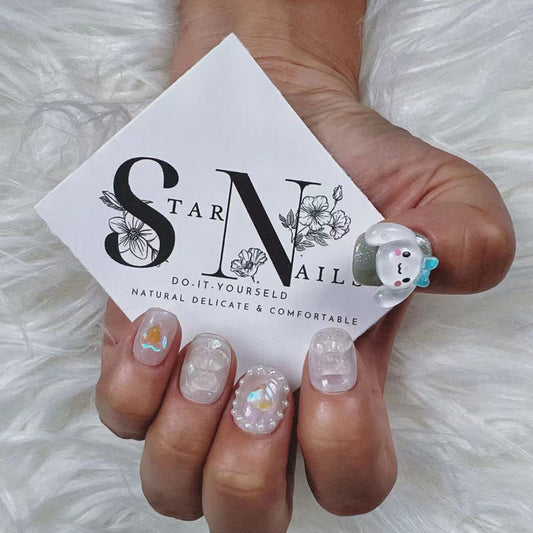 Wearing Nail Candy Colored Dopamine Starfish Nail Nail Stickers Nail Art Stickers